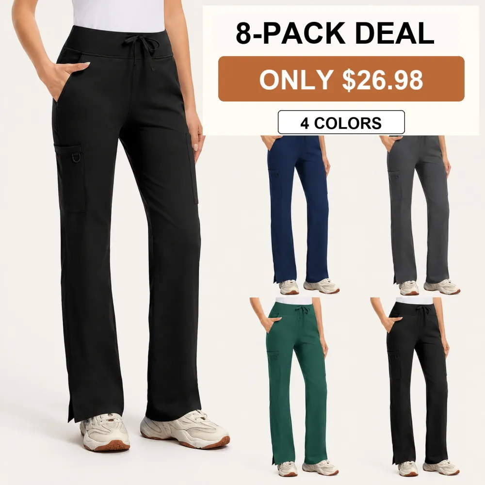 Women's High-Rise Stretch Scrub Cargo Pants