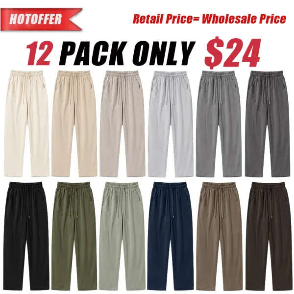 Women's General Three-Piece Set 100% Cotton Linen Long Pants