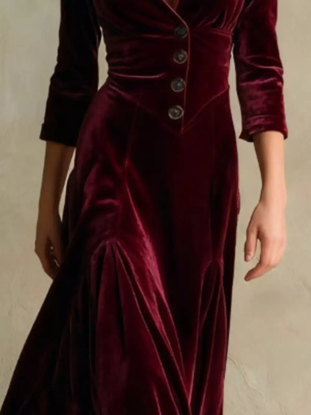 Wearable Cut Velvet Button Front Maxi Dress
