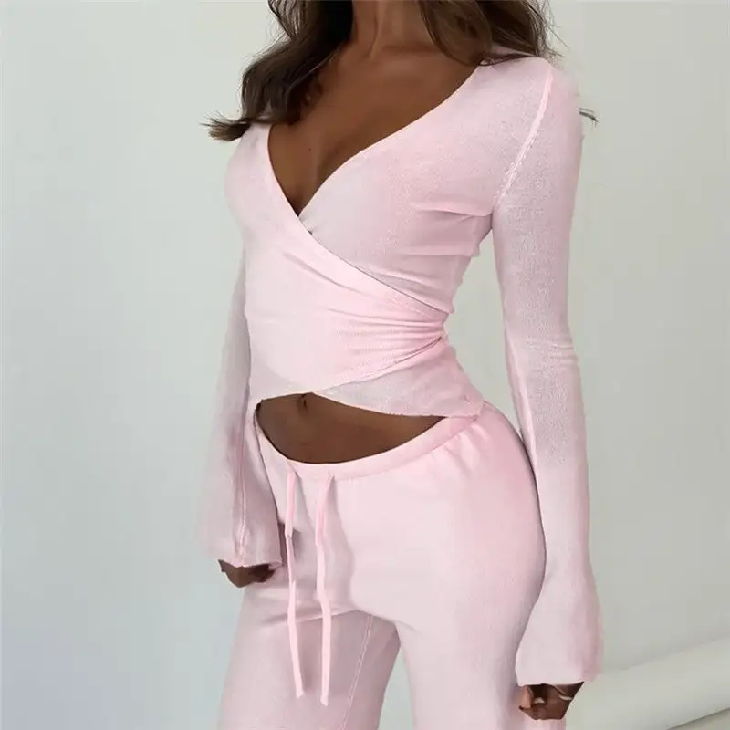 Neck Knit Two Piece Set