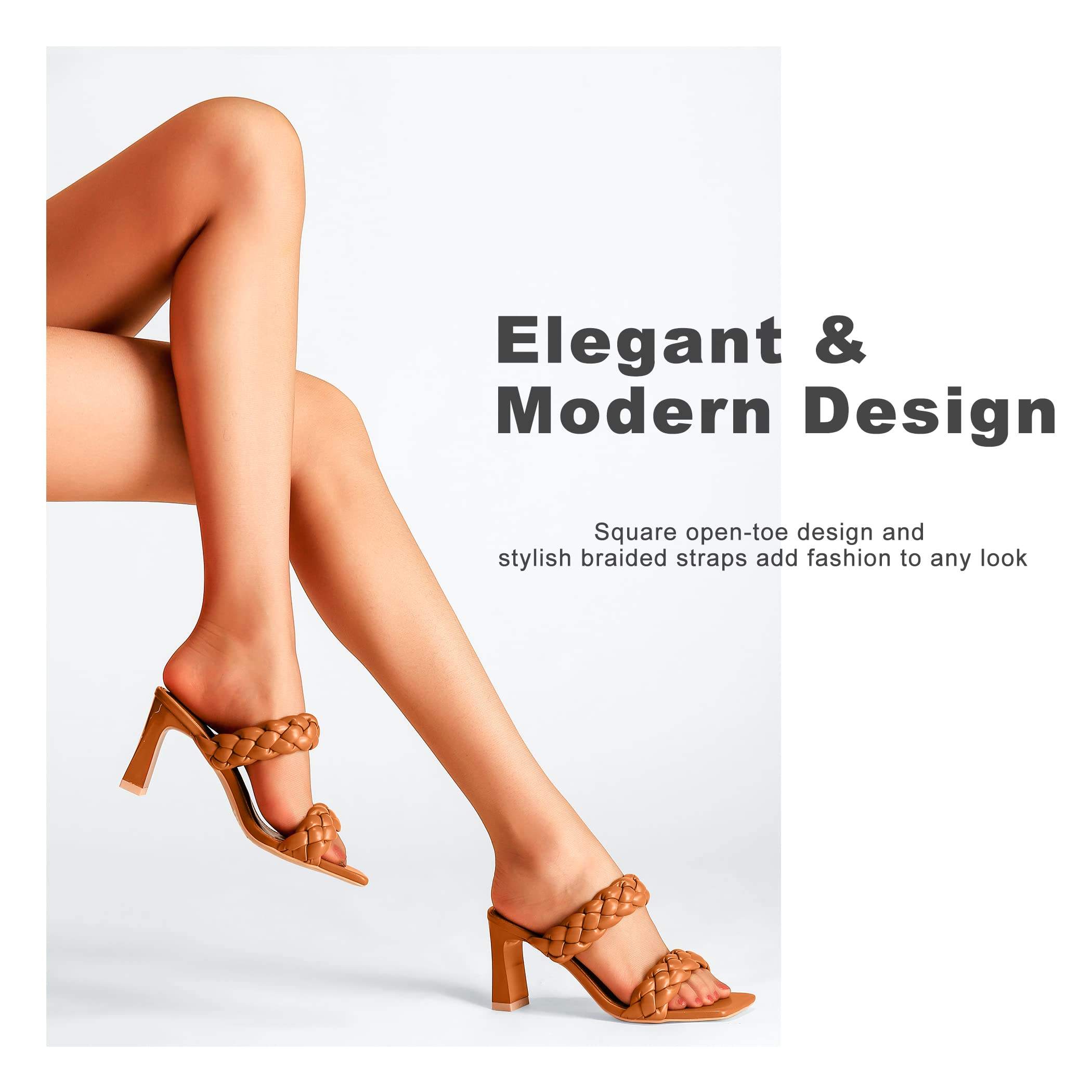 Elara Braided Square Toe Heels