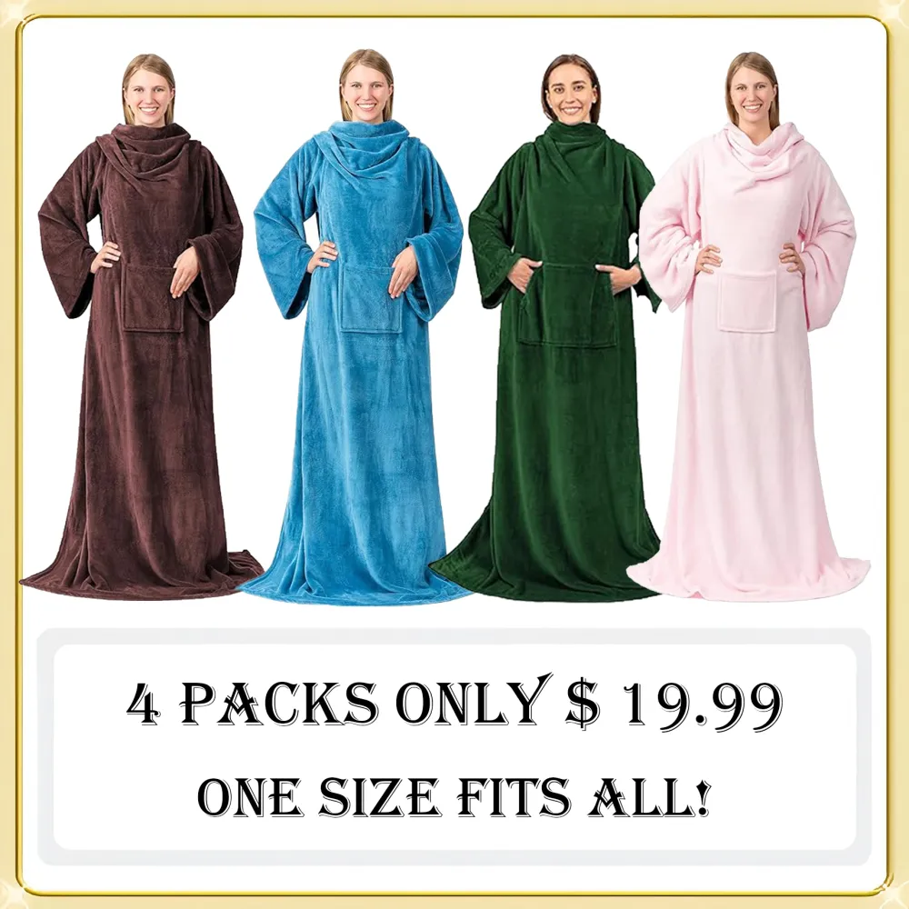 Wearable Blanket with Sleeves – Cozy Warmth You Can Wear  Snuggle. Relax. Stay Warm.