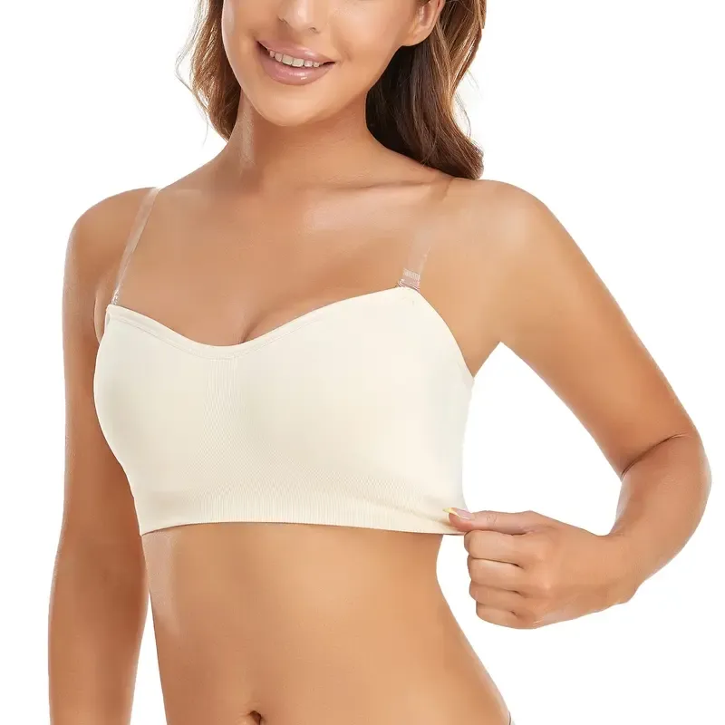 Women's Strapless Anti-Slip Silicone Pad Bandeau Bra