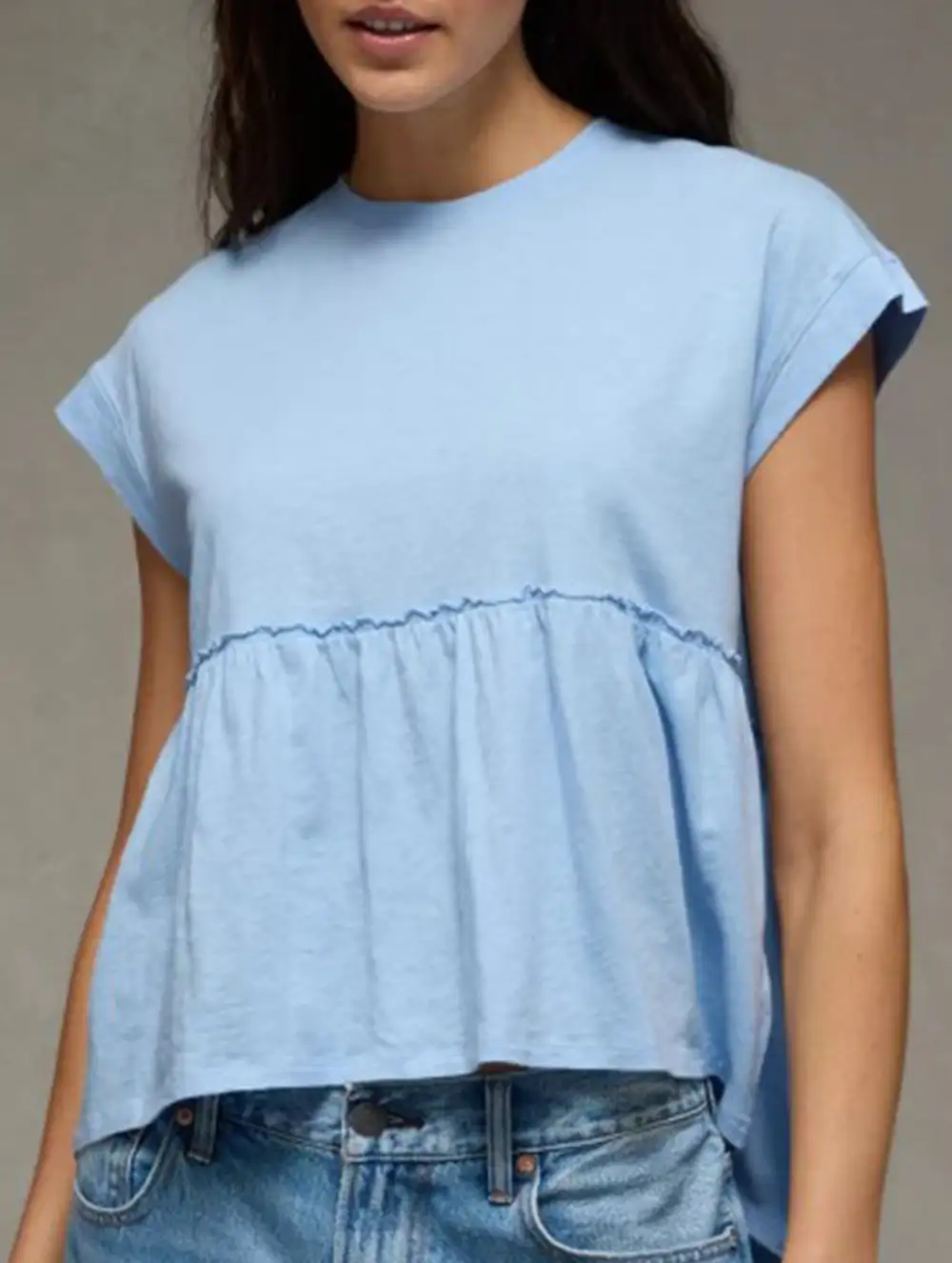 Babydoll Style Thin Top With Back Tie