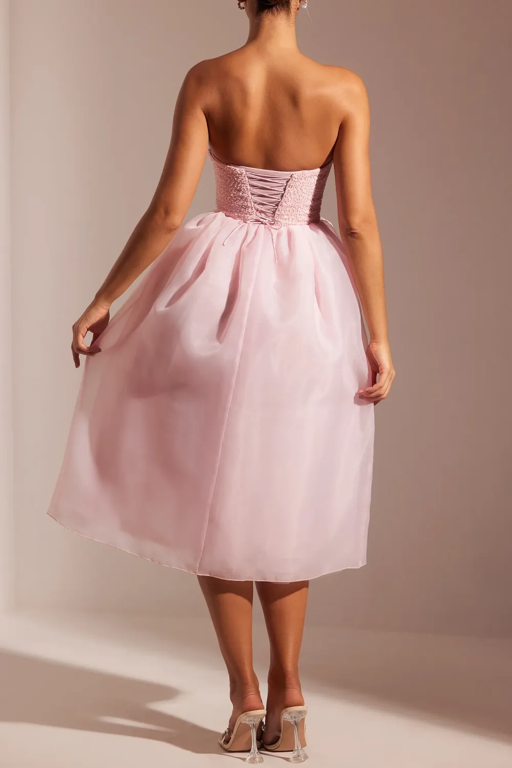 Luxurious Romantic Fluffy Organza Mid-Length