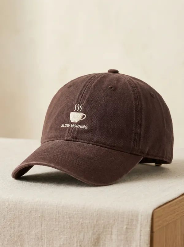 Polished Coffee-Lover Slow-Morning Embroidered Unisex Baseball Cap