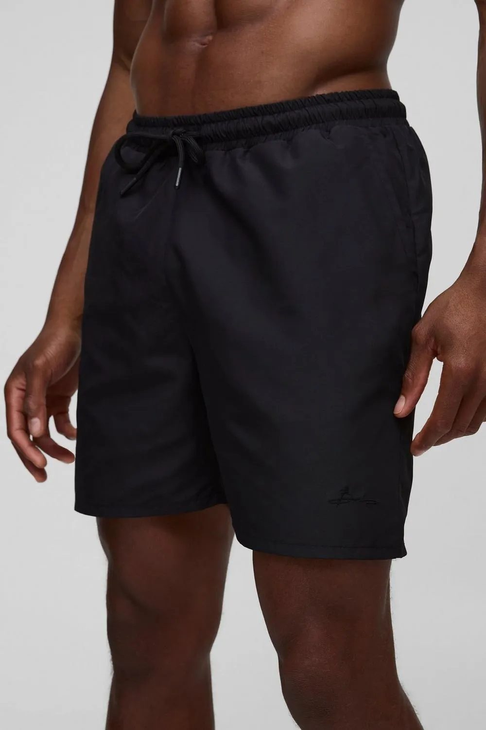 Black Drawstring Swim Shorts