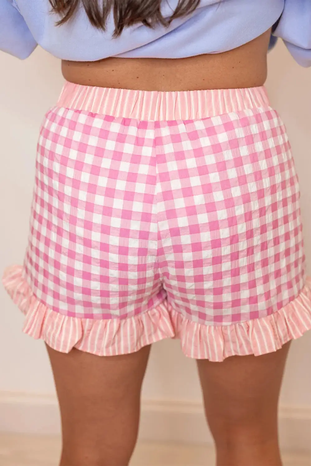 Gingham Ruffled Shorts