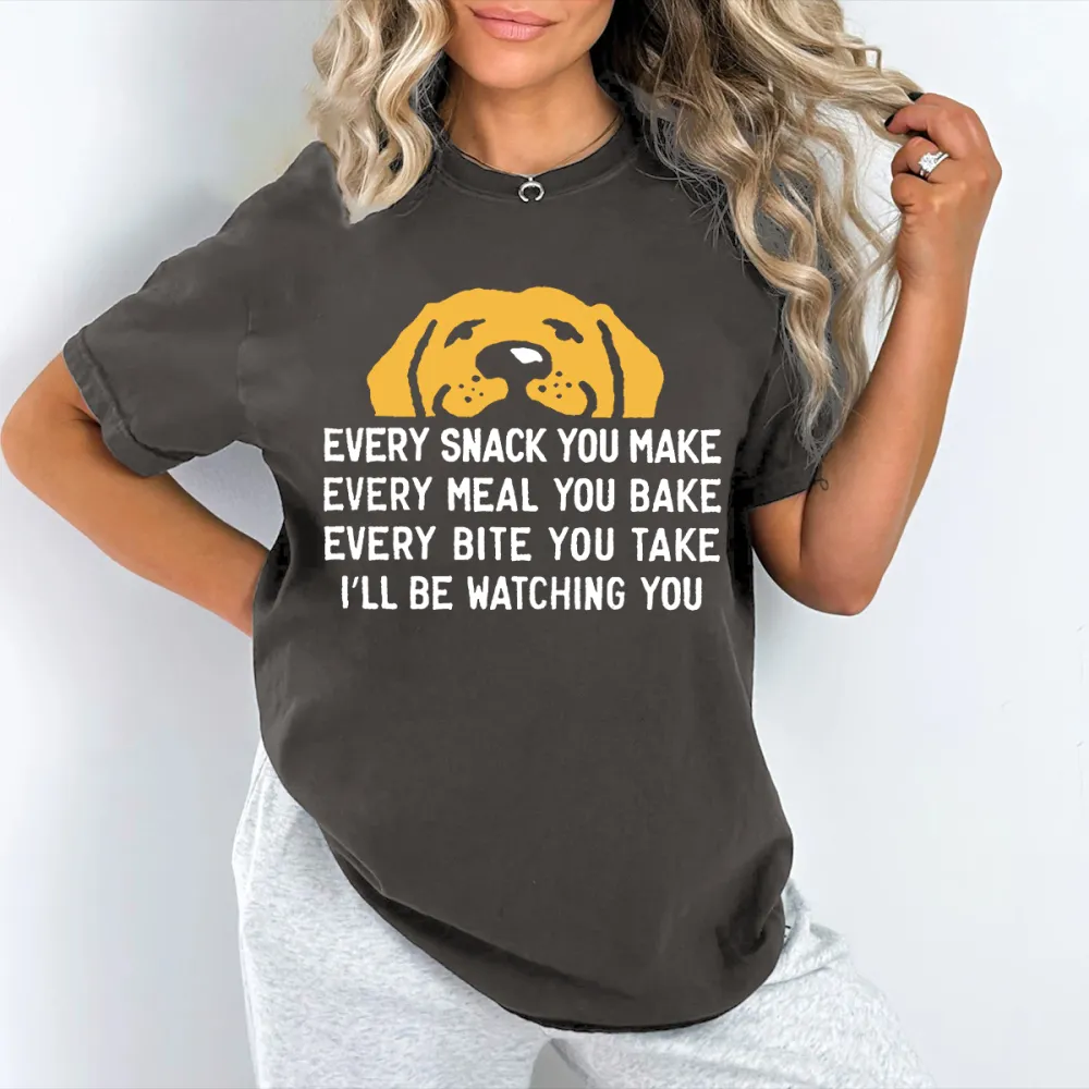 Women's Snack Watching Dog Graphic Tee