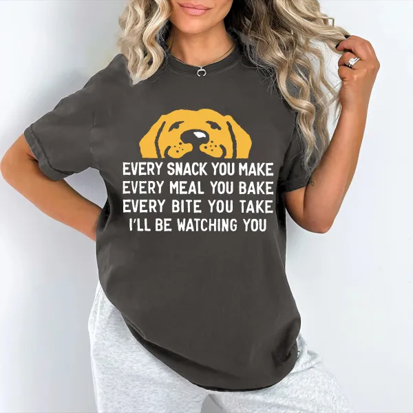 Women's Snack Watching Dog Graphic Tee