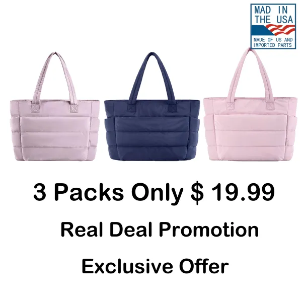 👜✨ 🔥 Fall Sale – 40% OFF! 🔥 Lightweight Puffy Tote Bag with Compartments for Women Soft. Spacious. Stylish.