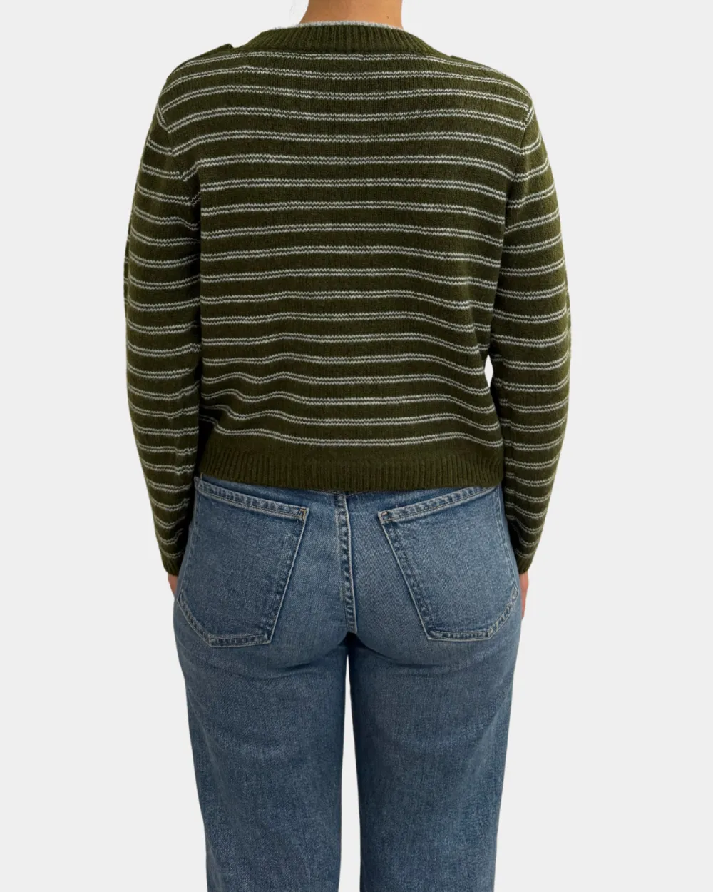 Draped Shoulder Striped Top