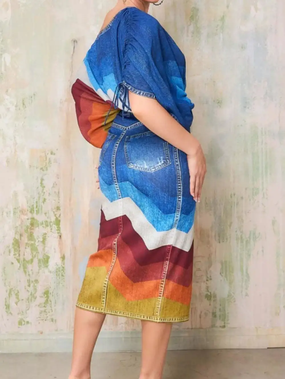 One Shoulder Drawstring Coordinated Set