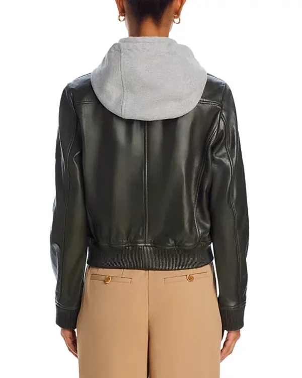 Casual Style Leather Bomber Jacket