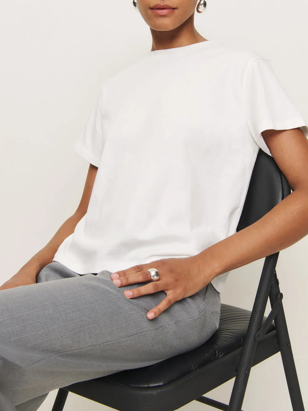 Solid Color Crew Neck T-Shirt