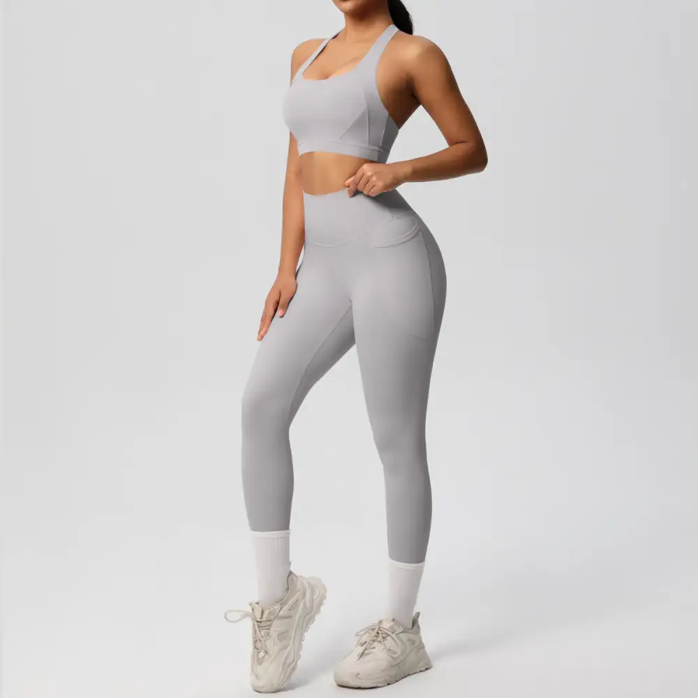 Backless Yoga Two-Piece Bra and Vest Active Set