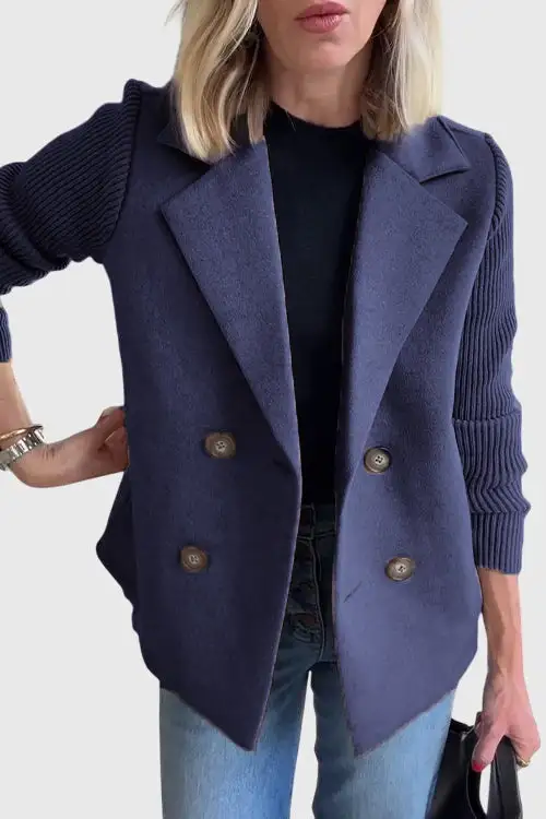 Double-Breasted Structured Blazer