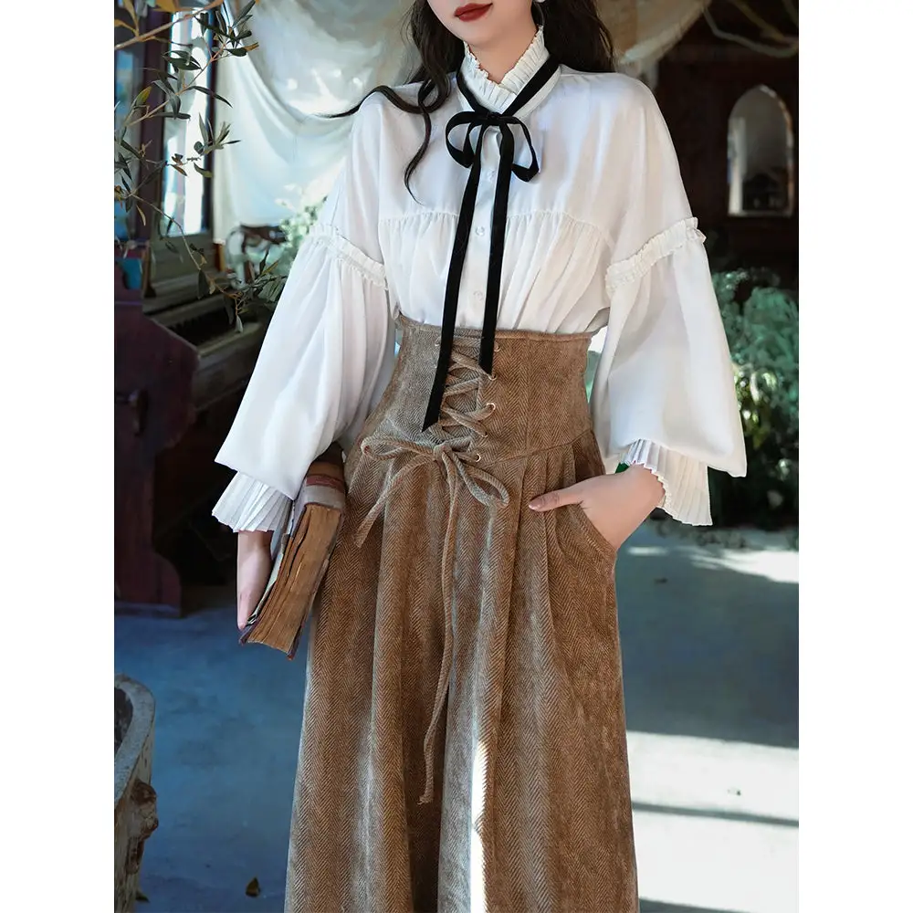 Versatile Clean Wide Leg Lace Up Pants