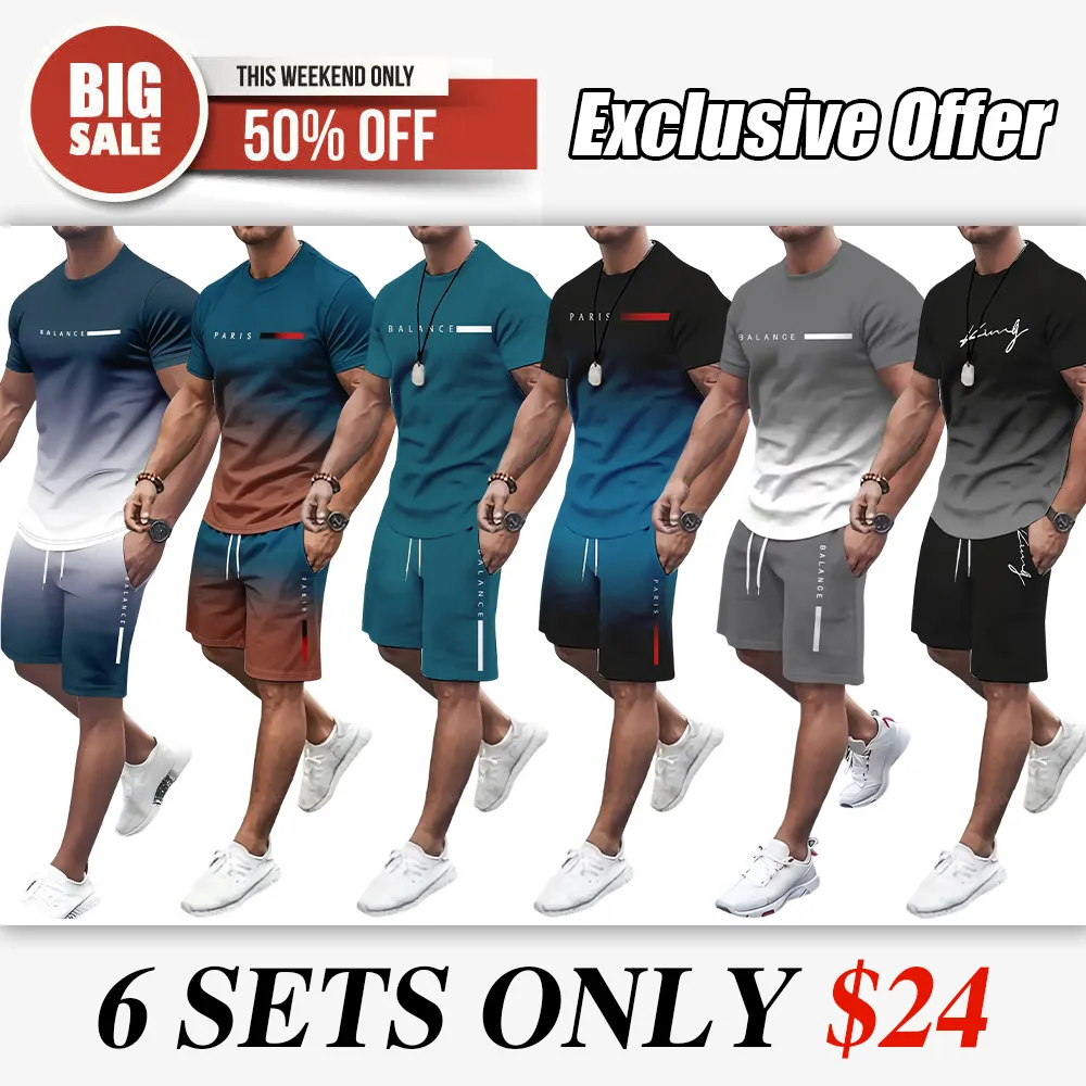 🔥 Men's Gradient Fitness Sets | Lightweight & Breathable Fabric, All-Day Comfort for Workouts