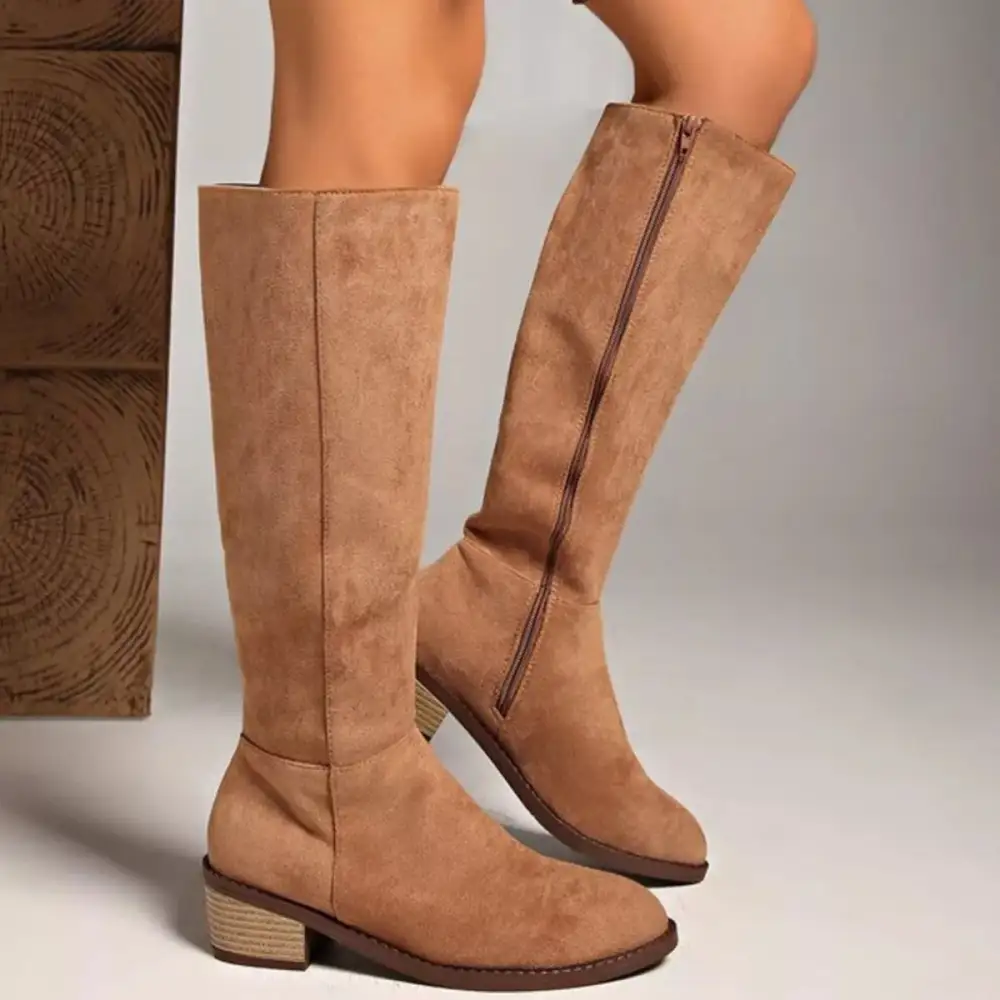 Refined Knee High Block Heel Boots