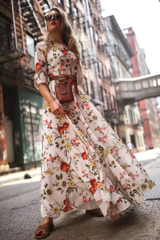 Luludress 2025 Orange Flowers Boho Sundress