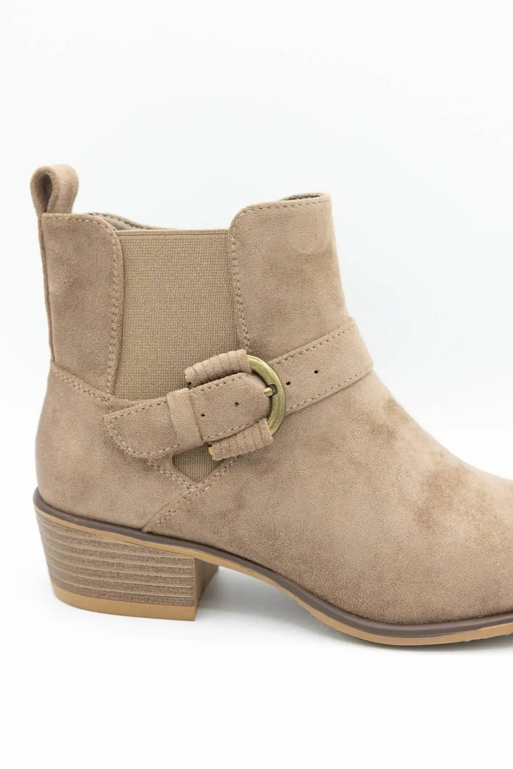 Classic Buckle Detail Zip Entry Pointed Toe Ankle Bootie