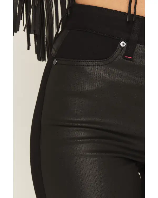 Classic High Rise Bootcut Stretch Denim Coated Jeans