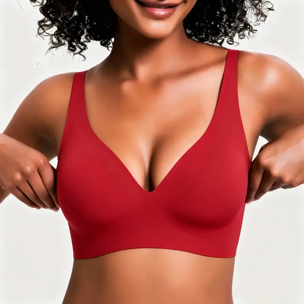 Women's Wireless Seamless Jelly Bra Deep V