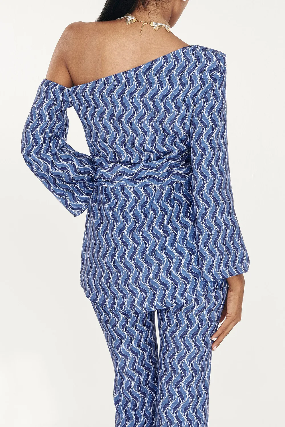Floral Striped Design Trousers