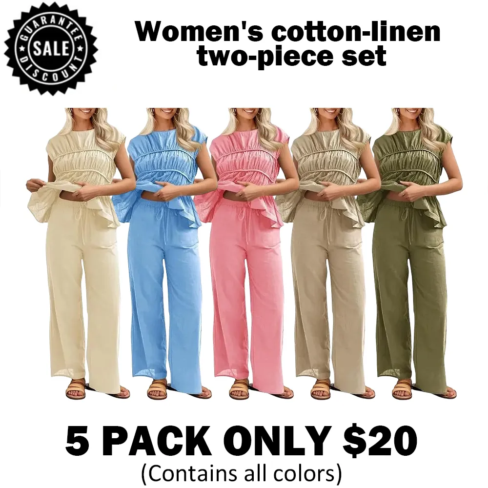 🎉Hot Sale🔥-Women's Cotton-Linen Two-Piece Set