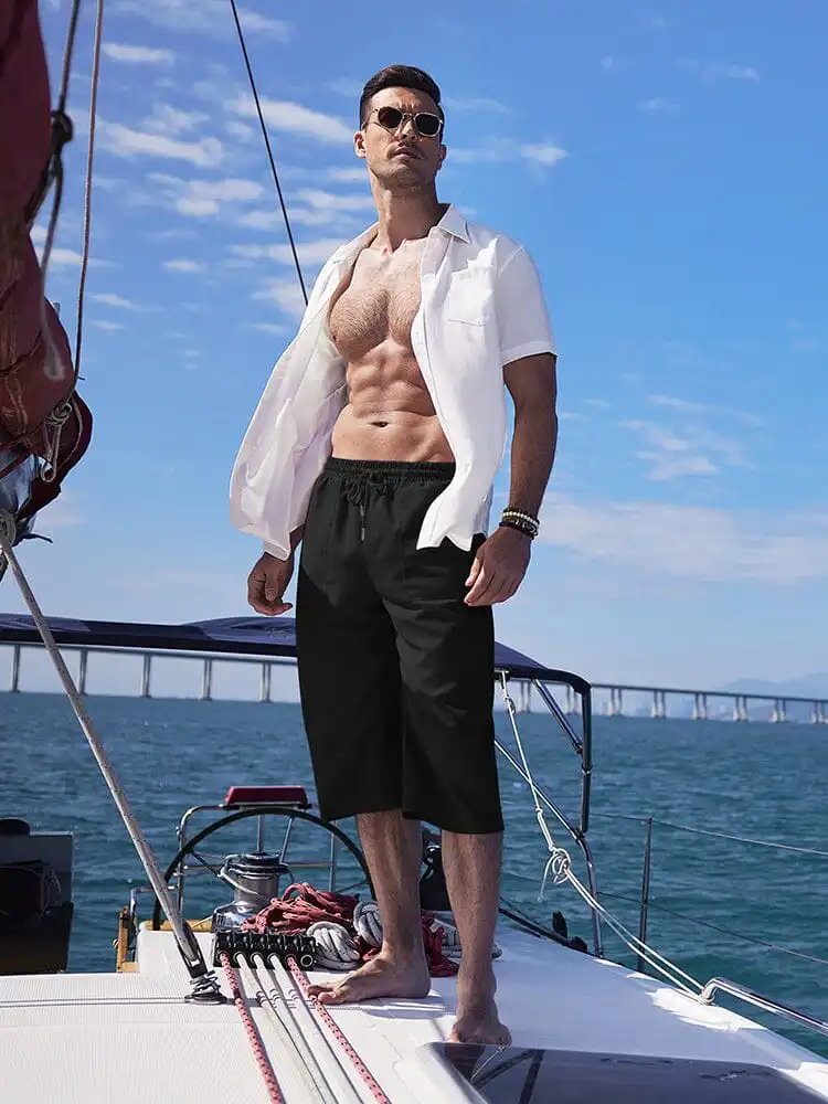 Casual Linen Beach Yoga Shorts