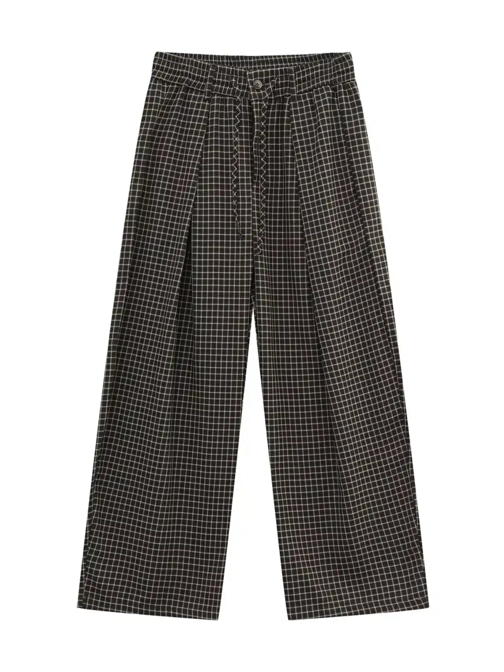 Refined Men's Plaid Wide Leg Pants