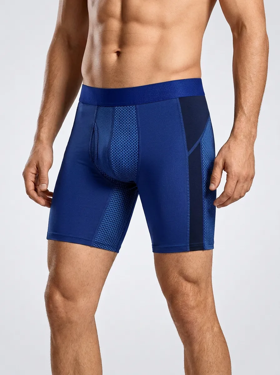 Men's Performance Geometric Pattern Printed Boxer Briefs