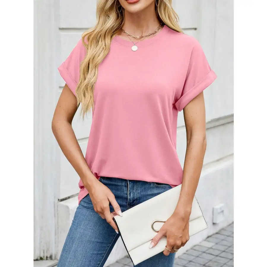 Polished Casual Rolled Sleeve T-shirt