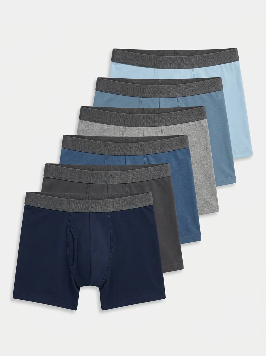 Men's Gradient Textured Finish 6-Pack Boxer Briefs