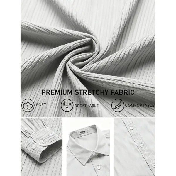Men's Shirt Wrinkle Free Dress Shirt Long Sleeve Button Menswear