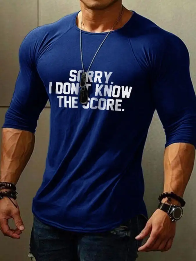 Men's Sorry I Don't Know The Score Print Long Sleeve T-Shirt
