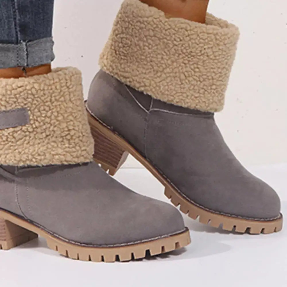 Round Toe Block Heels Boots