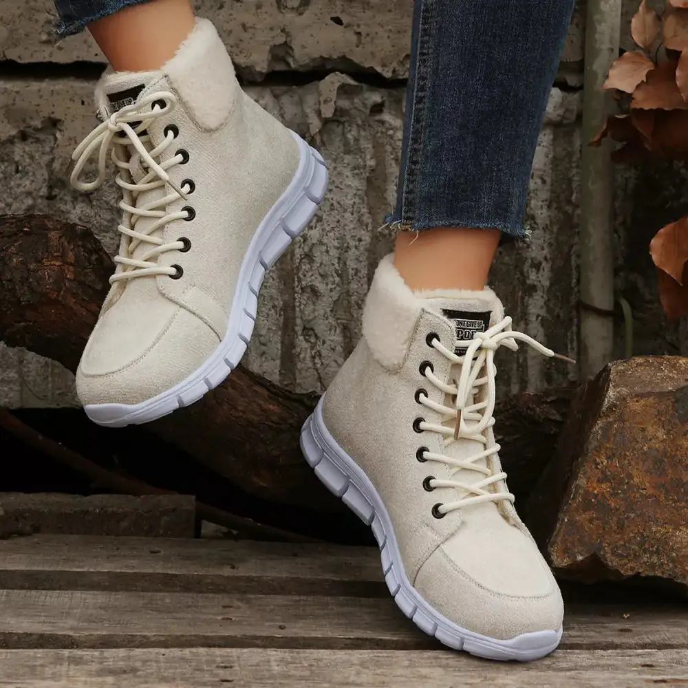 Lace Up Round Toe Boots