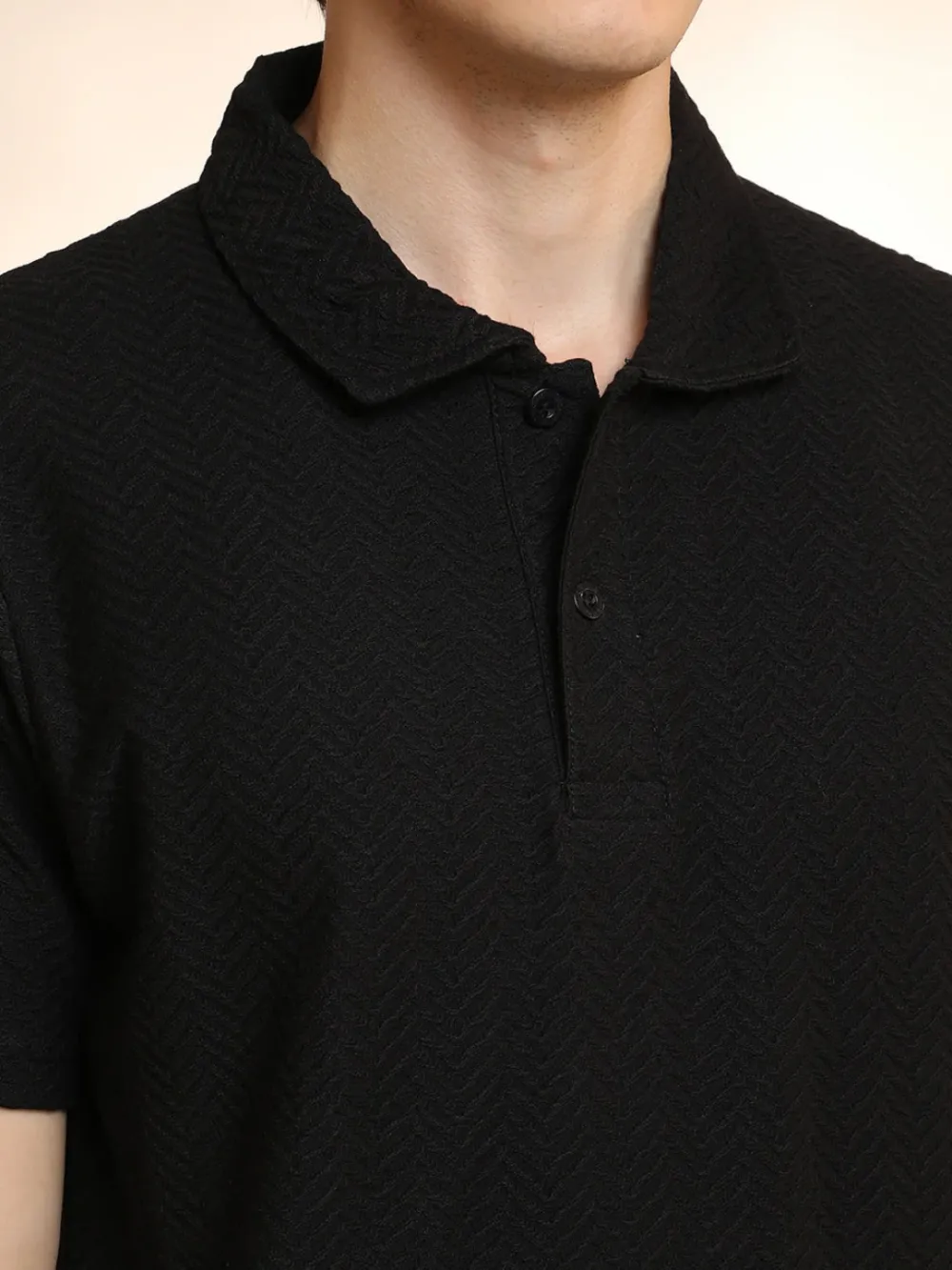 Black Casual Style Polo T-Shirt