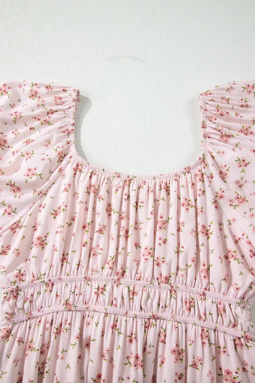 Floral Ruffle Short Sleeve Mini Dress