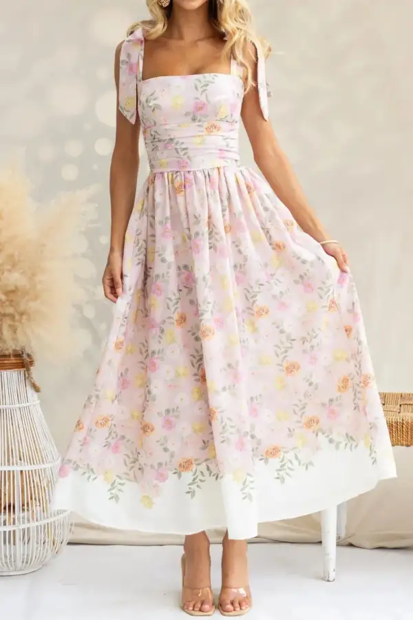 Sleeveless Printed Midi Dress