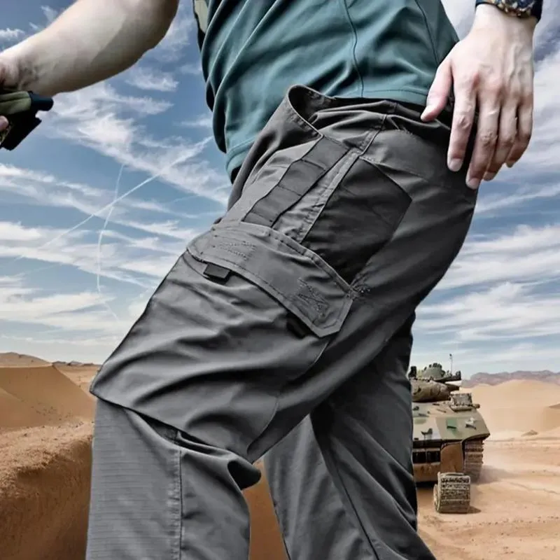 Men's durable outdoor training pants, men's multi-pocket work pants