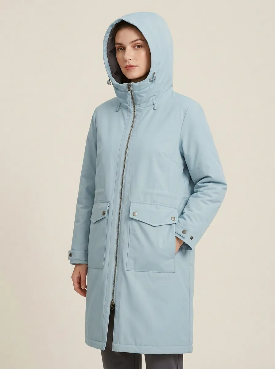Comfy Printed Long Hooded Coat