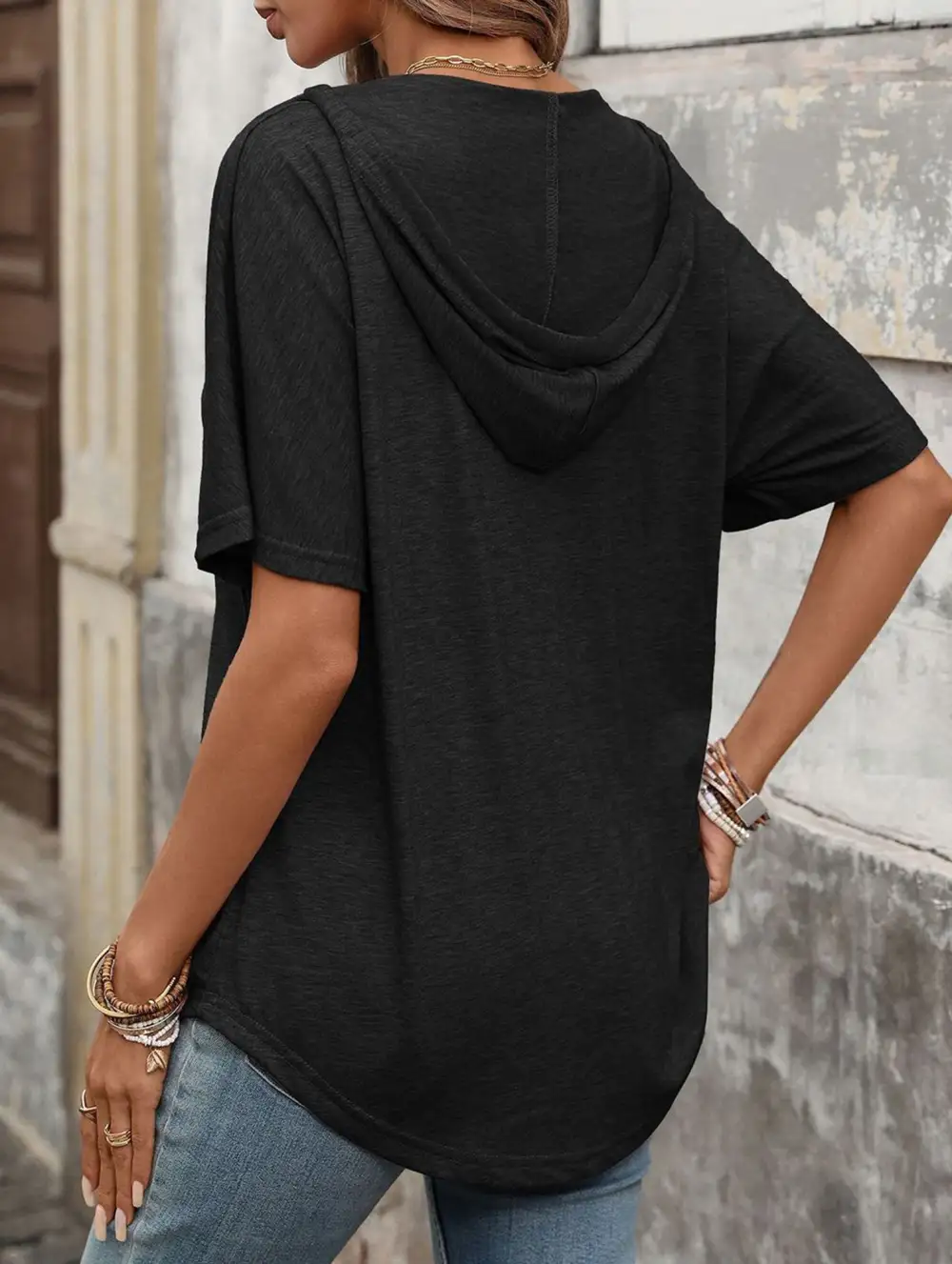 V Neck Loose Short Sleeve Tee
