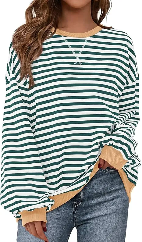 ✨ Women’s Striped Hoodie Sweatshirt – Cozy, Cute & Fall-Ready