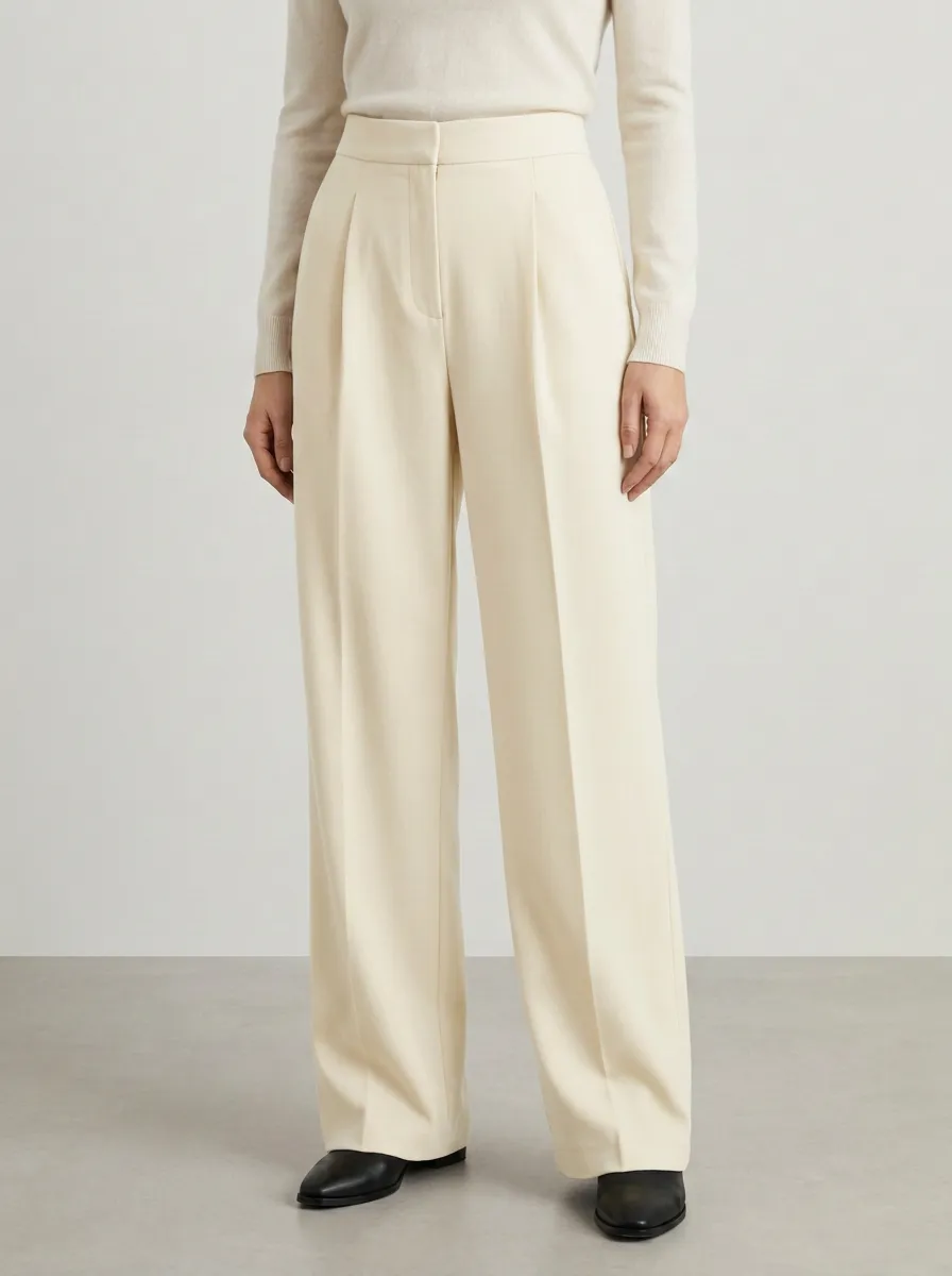 Office High-Waisted Wide-Leg Trousers