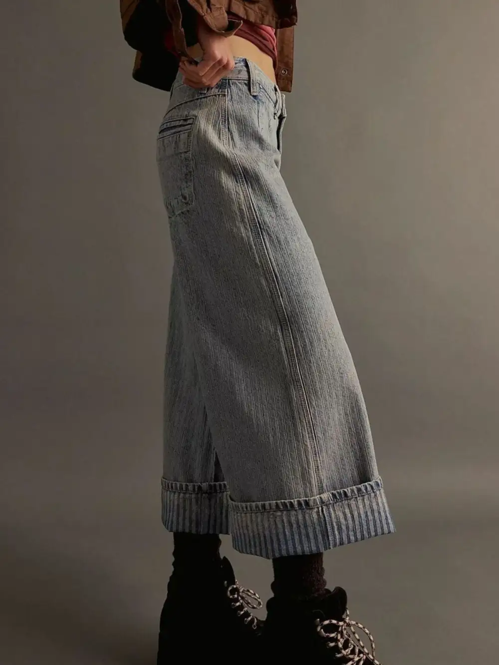 Utility Wide Leg Denim Jeans