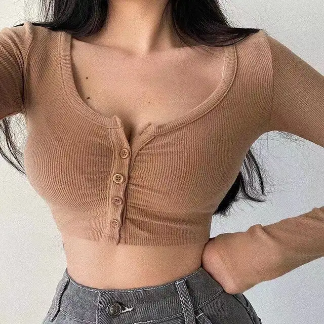 Basic Long Sleeve Cropped Cardigan