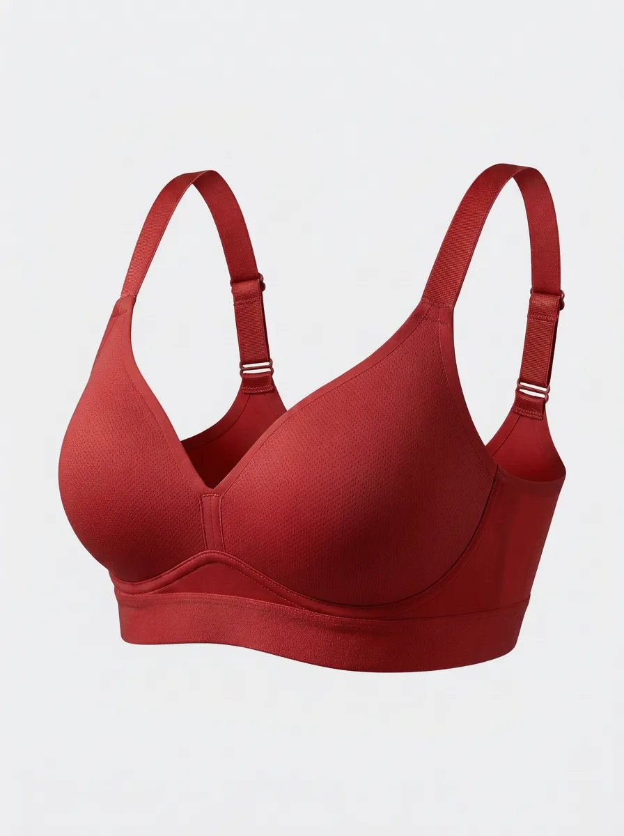 Women's Full-Coverage Wireless Seamless Wide-Strap Bra